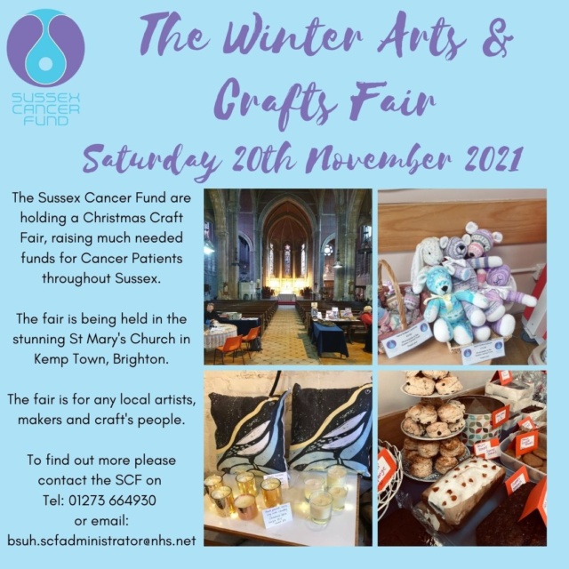 The Winter Arts & Craft Fair - 20th November - Sussex Cancer Fund