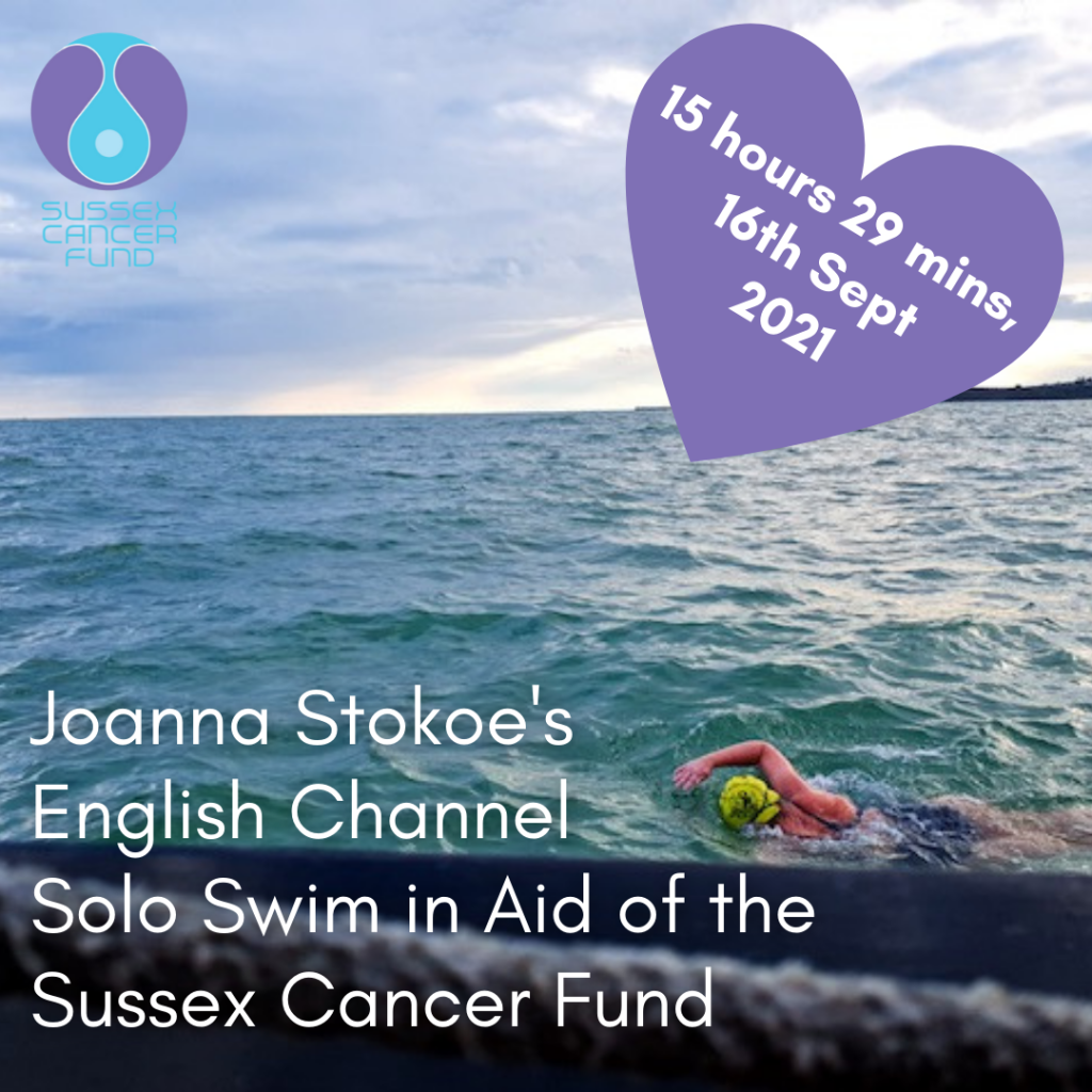 Oncologist Dr Joanna Stokoe’s English Channel Solo Swim in Aid of the Sussex Cancer Fund