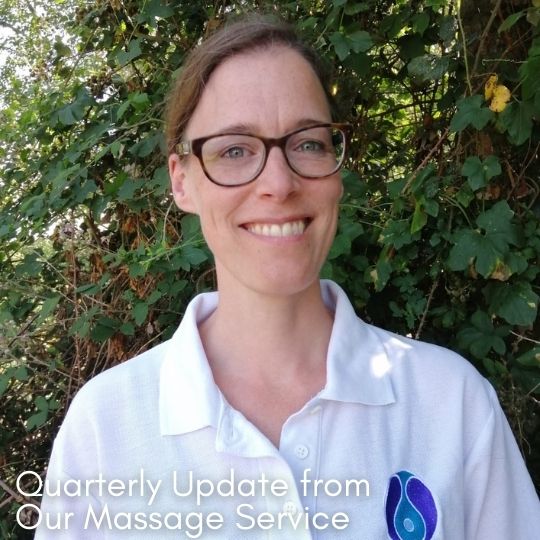 Quarterly Update From Our Massage Service Sussex Cancer Fund