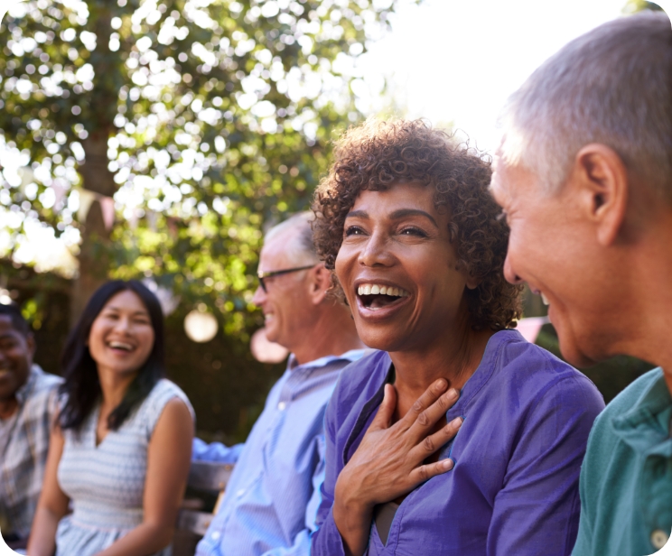 A group of people in conversation