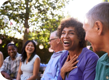 A group of people in conversation